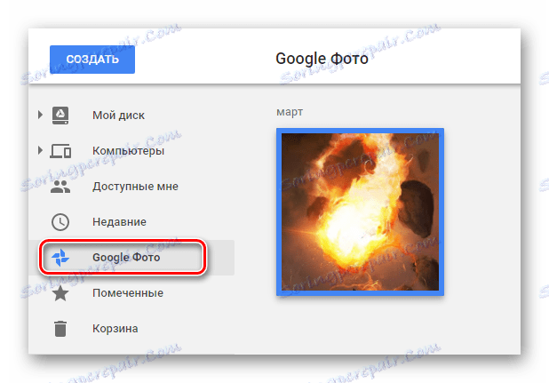 Možnost, da si ogledate razdelek Google Foto na mestu shranjevanja v oblaku v oblaku Google Drive