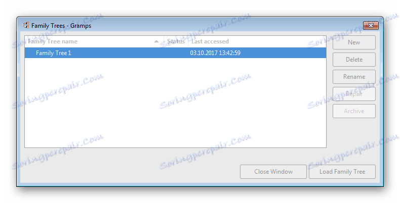 Odabir projekta Gramps