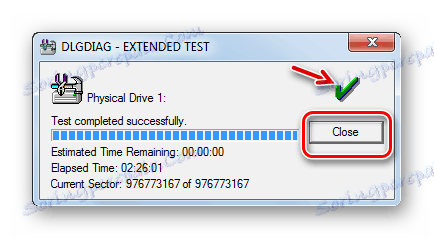 Procedura testowa testu rozszerzonego dysku twardego zakończyła się pomyślnie w oknie programu Western Digital Data Lifeguard Diagnostic