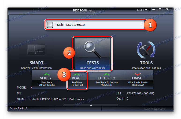 Uruchamianie testu odczytu dysku twardego w oknie skanowania dysku twardego