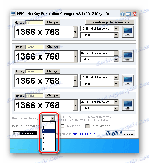 Dodajanje ločljivosti monitorja programu HotKey Resolution Changer