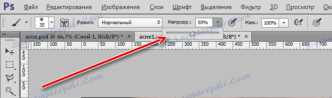 Nastavení opacity štětce