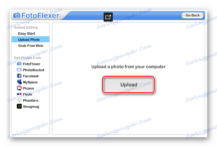 Nalaganje fotografije v storitev FotFlexer