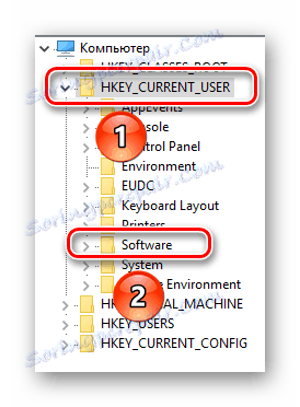 Odprite mapo Software v urejevalniku registra Windows