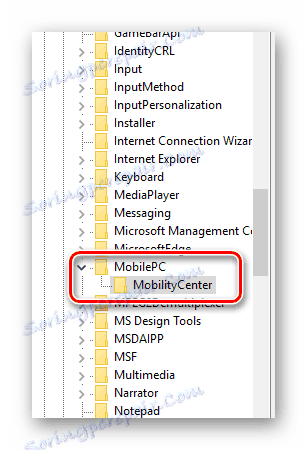 Ustvarite mape MobilePC in MobilityCenter v registru