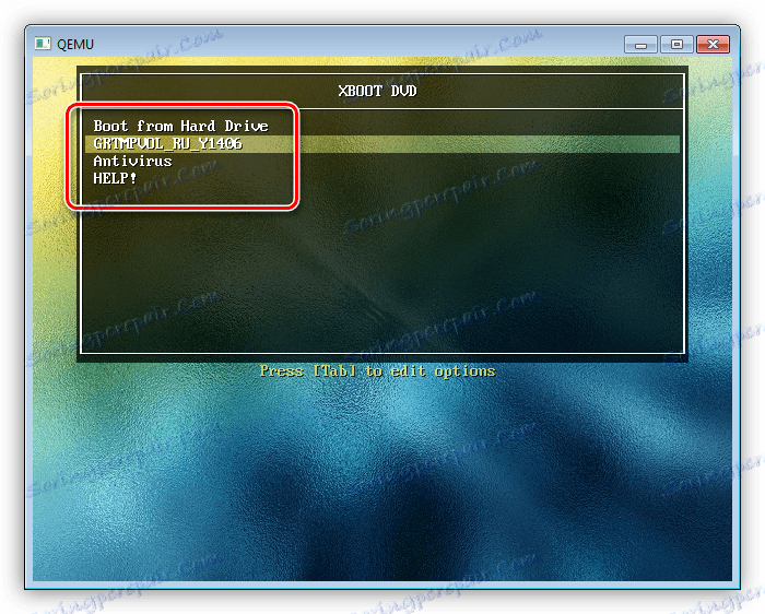 Проверка на здравето на изображението в емулатора QEMU програма Xboot