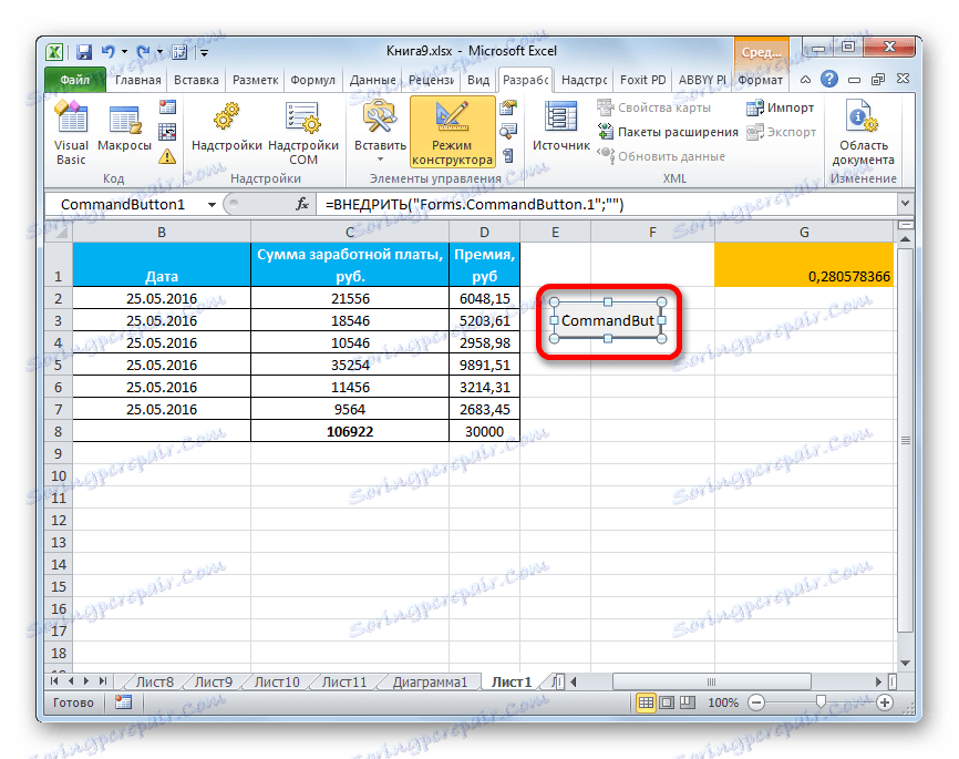 Kontrola ActiveX w Microsoft Excel