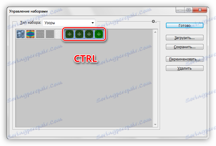 Výběr požadovaných vzorů při vytváření vlastní sady ve Photoshopu