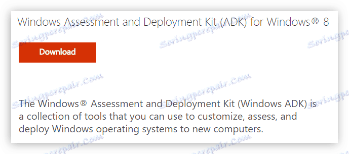 кнопка для завантаження пакета Windows Assessment and Deployment Kit на офіційному сайті