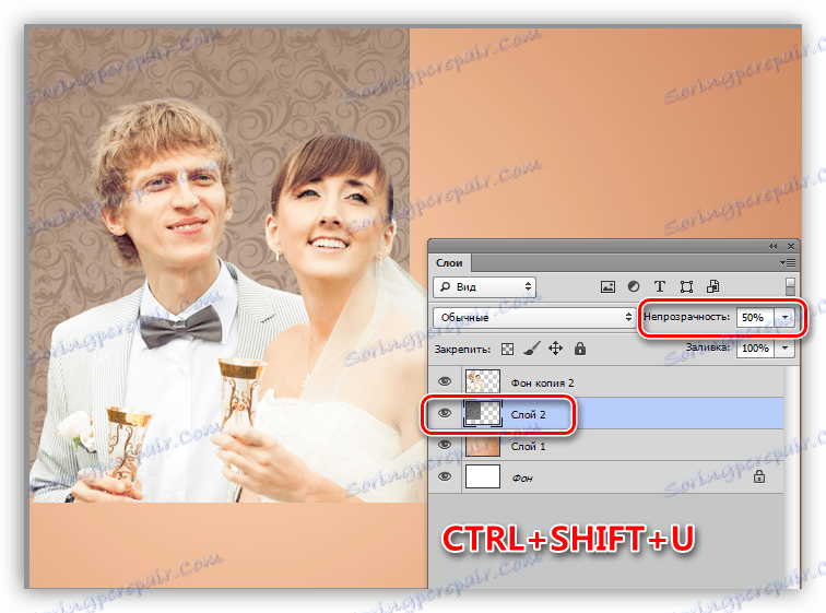Odbarvení a zmenšení opacity textury při zdobení fotografií ve Photoshopu