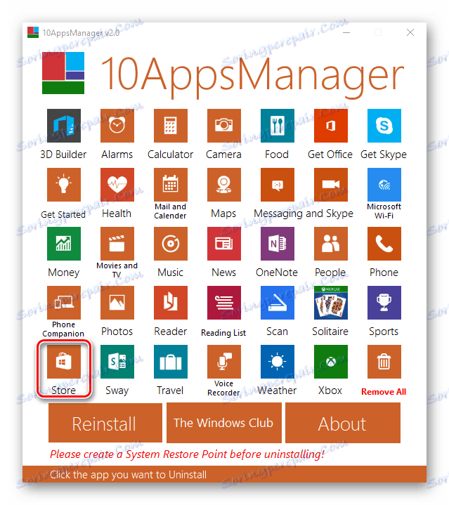 Smazání obchodu s programem 10AppsManager v systému Windows 10