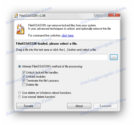 Стартирайте FileASSASIN Windows 7