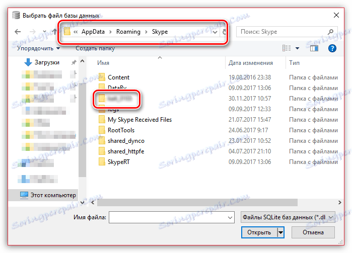Вибір логіна в Skye в програмі DB Browser for SQLite