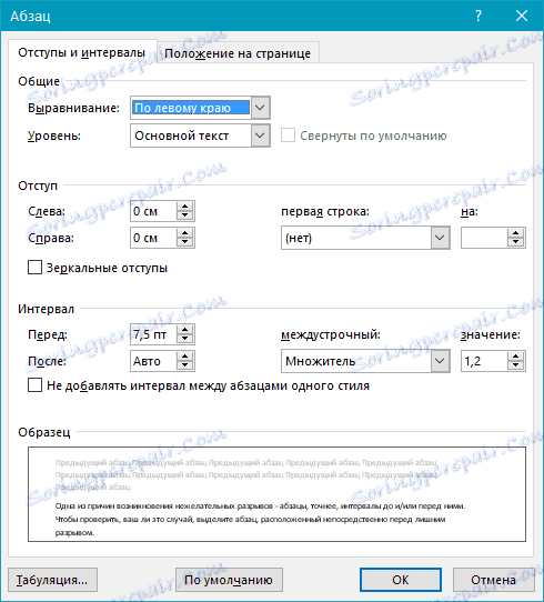 Indents in razmik v Word