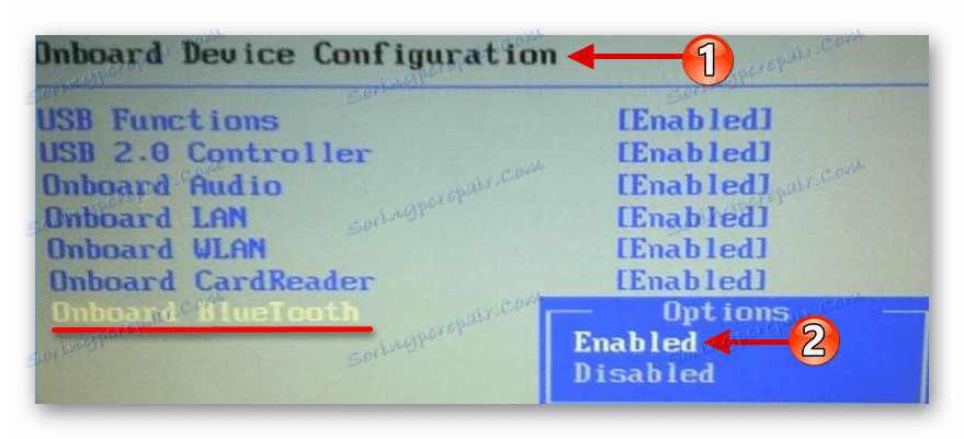 Włączanie bluetooth przy pomocy systemu BIOS w Windows 10