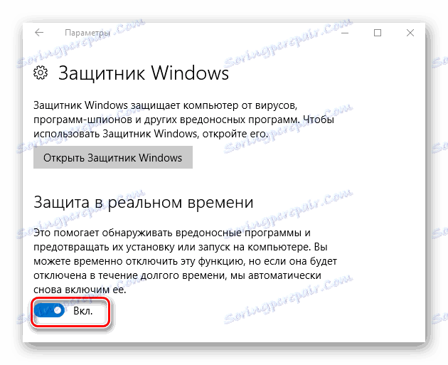Povolenie programu Windows Defender pomocou prvku Parametre