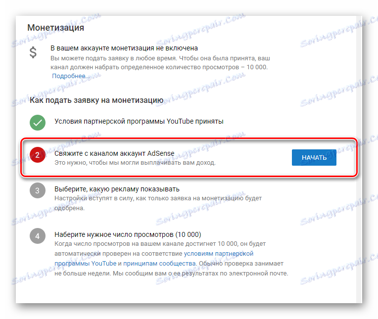 Prepojenie s účtom AdSense YouTube