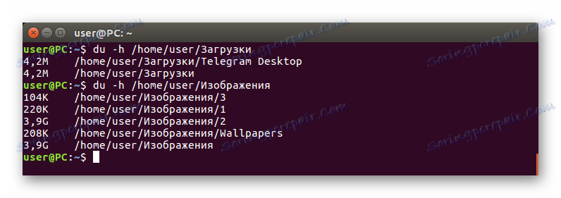 izvedbo ukaza du z opcijo -h in določitvijo mape