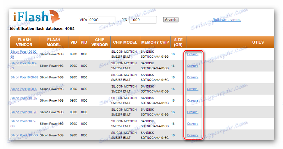 Výsledky vyhledávání na iFlash