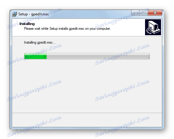 Інсталяція програми у вікні Майстра установки gpedit.msc в Windows 7