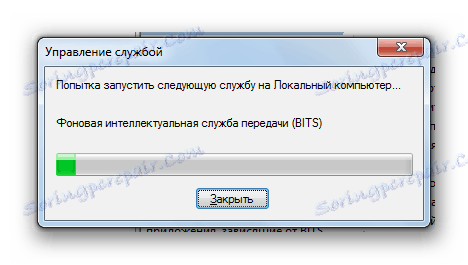 Стартиране на услугата за интелигентно прехвърляне на фона в прозореца на сервизния сервиз в Windows 7