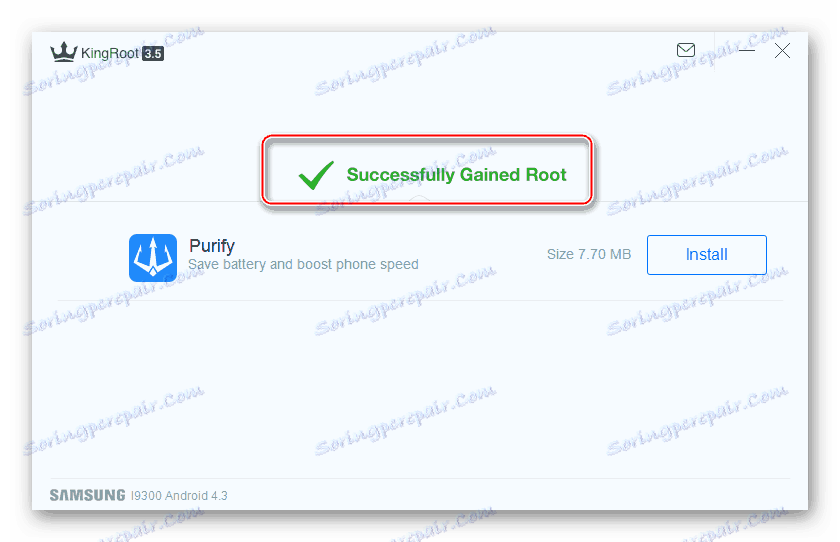 Ochranné práva spoločnosti Samsung GT-I9300 Galaxy S III získané prostredníctvom služby KingRoot