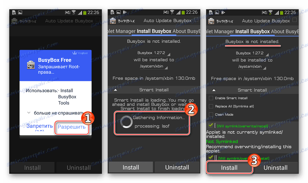 Samsung Galaxy S3 GT-I9300 spustenie inštalačného programu BusyBox, udelenie práva root