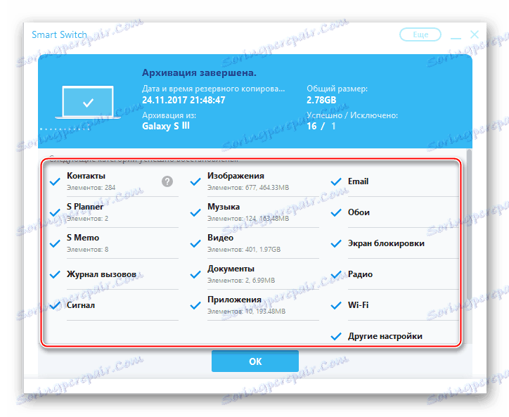 Dáta Samsung GT-I9300 Galaxy S III sú archivované prostredníctvom Smart Switch