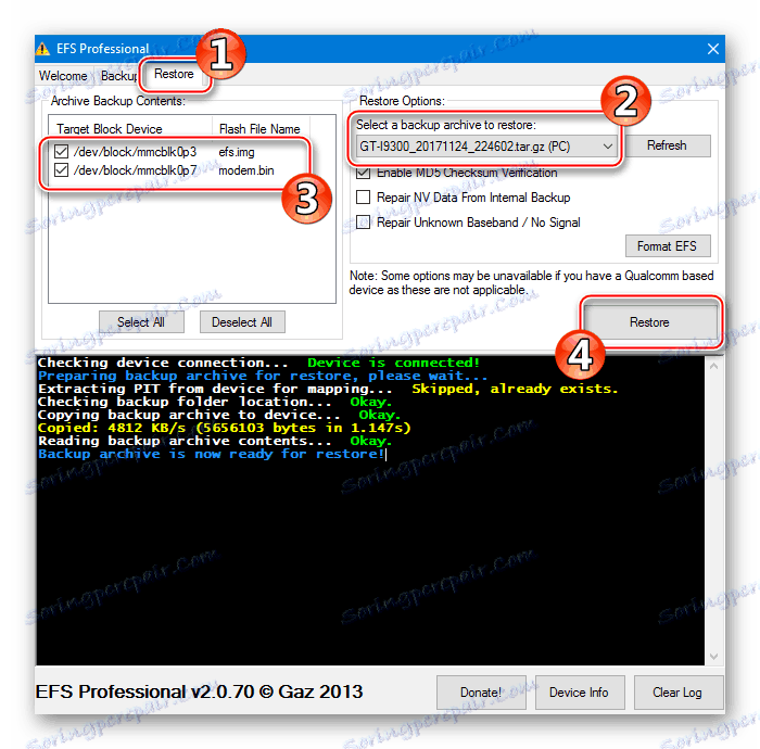 Samsung GT-I9300 Galaxy S III Obnovte oddiel EFS
