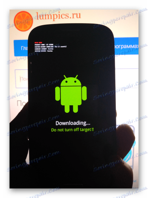 Inteligentný telefón Samsung GT-I9300 Galaxy S III je prenesený do režimu Download