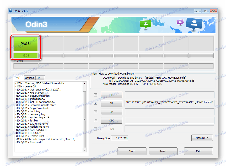 Oprogramowanie Samsung GT-i8552 Galaxy Win Duos w Odin jest kompletne