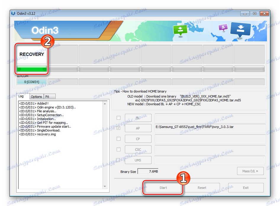 Samsung GT-i8552 Galaxy Win Duos инсталляция TWRP через Odin