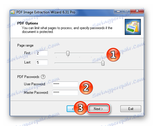 تنظیم صفحه انتخاب و رمز عبور PDF در استخراج جادوگر