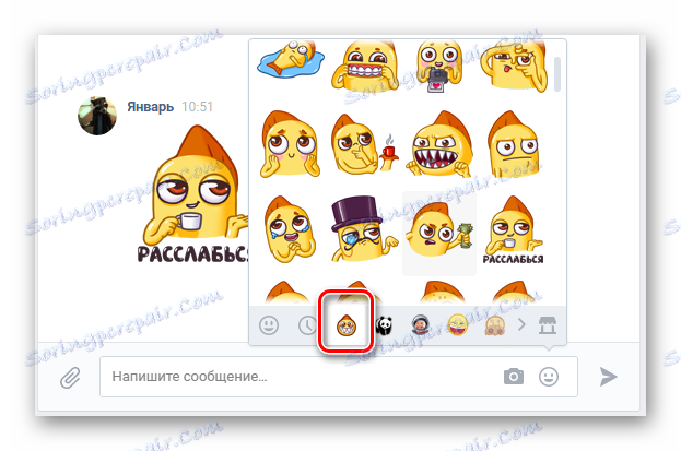 Použijte samolepky Snape v dialogu v sekci VKontakte