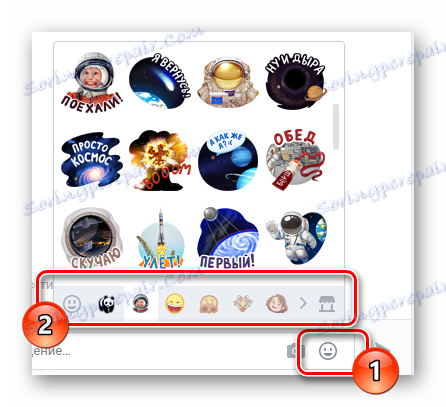 Použijte volné samolepky v dialogu v sekci VKontakte