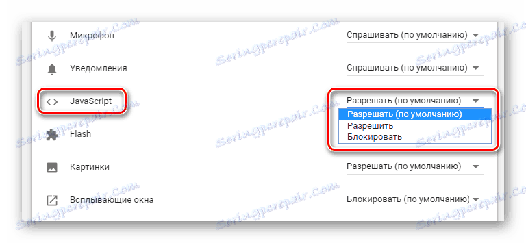 Omogućite ili onemogućite JavaScript za web mjesto