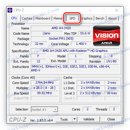spd tabulator v programu cpu z