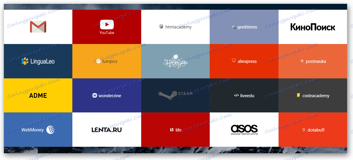20 Yandex.Browser zakładek wizualnych