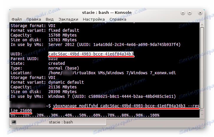 Spreminjanje velikosti diska prek VBoxManage v Linuxu