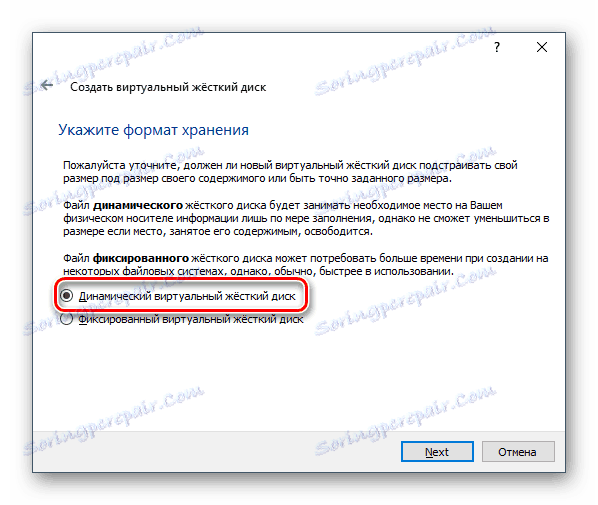 Format za shranjevanje dodatnega trdega diska v VirtualBoxu