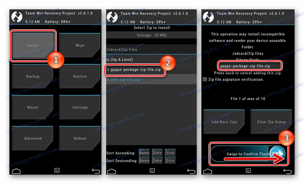 Open Gapps установка через TeamWin Recovery (TWRP)