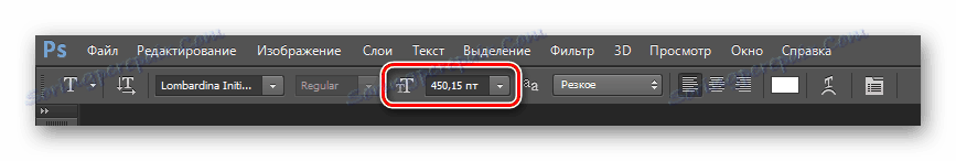 اندازه فونت فتوشاپ