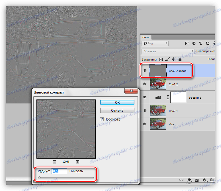 Nastavení malých detailů barevného kontrastu ve Photoshopu