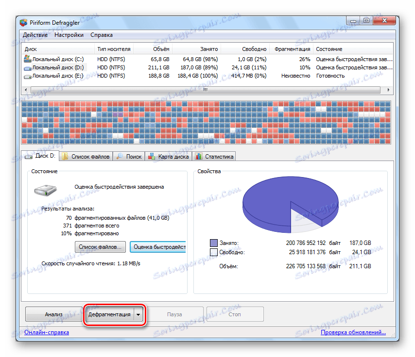 Windows 8 Piriform Defraggler