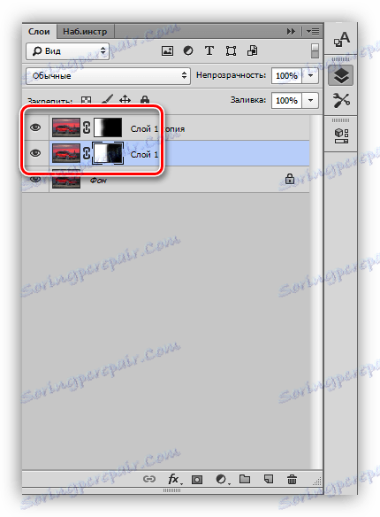 Премахване на част от слоя с малки клетки във Photoshop
