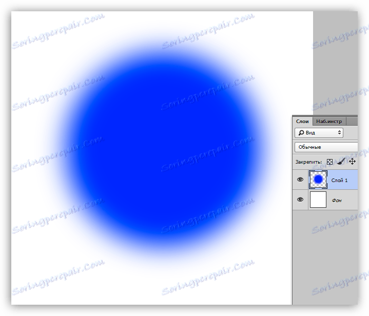 Резултатът от запълването на цветната селекция в Photoshop