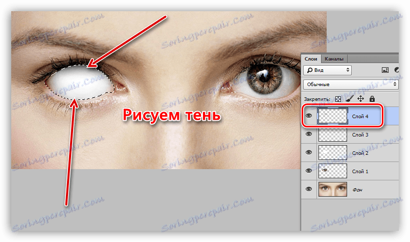 Dodajanje sence na svoje oko v Photoshopu