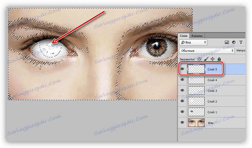Ustvarjanje bleščanja v očesu v Photoshopu