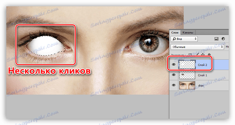 Barva Iris v belem v Photoshopu