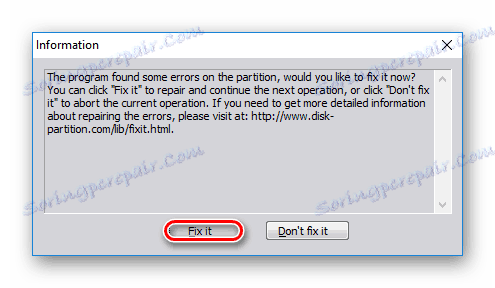 Усунення помилок в AOMEI Partition Assistant Standard